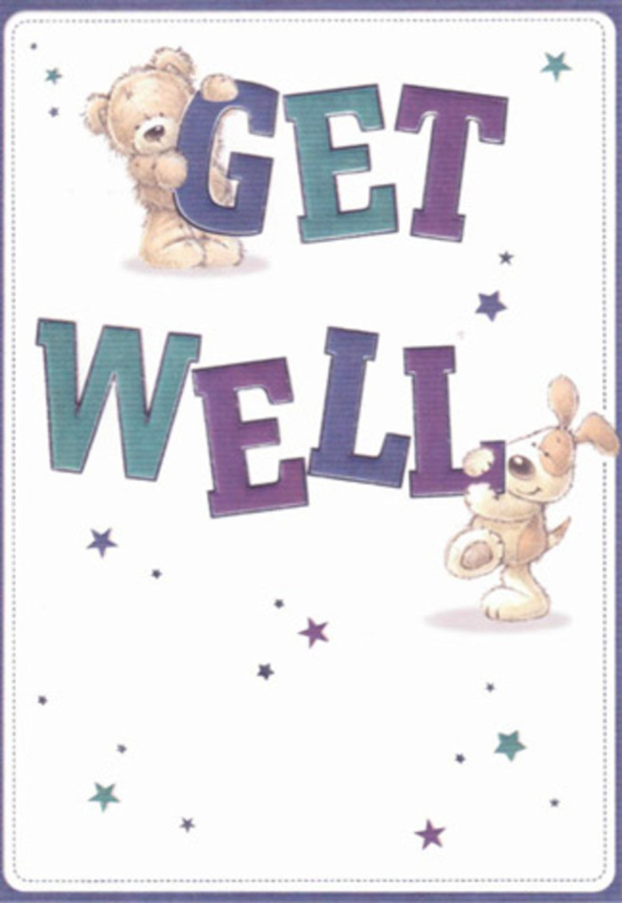 This get well card embodies gentle encouragement, illustrated with care and community spirit that Beckton locals will appreciate. The scene centers on a friendly bear and an effervescent puppy, each playfully interacting with the large, cheerful letters of 'Get Well,' shaded in uplifting purples and aquas that evoke the fresh skies after rain along the Beckton Corridor. Stars dance around them, bright and dynamic, echoing the unique sense of hope found in the Beckton Linear Park. The tactile charm of their fluffy and velvety textures brings immediate comfort, as if each element could be touched and held. The oversized, confident typography is grounded, its lively curves radiating the same warmth and reassurance found in a carefully arranged bouquet. Every detail-from the clean white background that opens the design, to the smallest star-feels intentionally chosen, mirroring the bespoke artistry of floral arrangements crafted for North Beckton neighbours. The card's mood is light and airy, perfectly designed to lift spirits and convey heartfelt care, as if hand-delivered with a smile from a local florist dedicated to supporting recovery and wellbeing in Beckton.